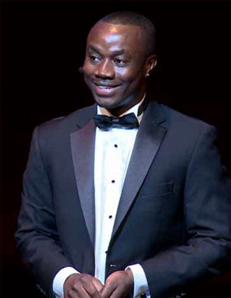 Mohammed Sidibay speaking at the MY HERO Film Festival