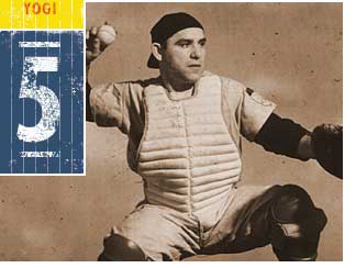 Yogi Berra in action. (Courtesy of the Yogi Berra Museum and Learning Center)