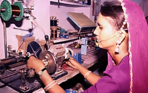 A solar engineer at the Barefoot College
