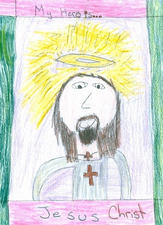This is Jesus sitting. (I drew my picture)