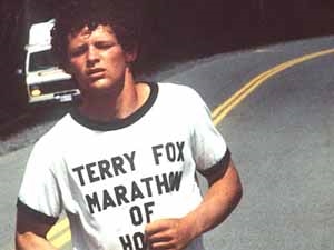 Terry Fox Running for cancer.