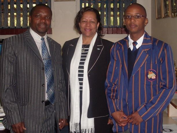 Tommie Hamaluba (GSS Teacher), Amina Salum Ali, Africa Union Ambassador to the US and Benson Kedumele (Student Leader)