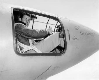 Capt. Charles E. Yeager seated in the cockpit of  (www.af.mil)