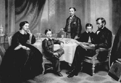 Abraham Lincoln with his family. (www.civwarbooks.com)
