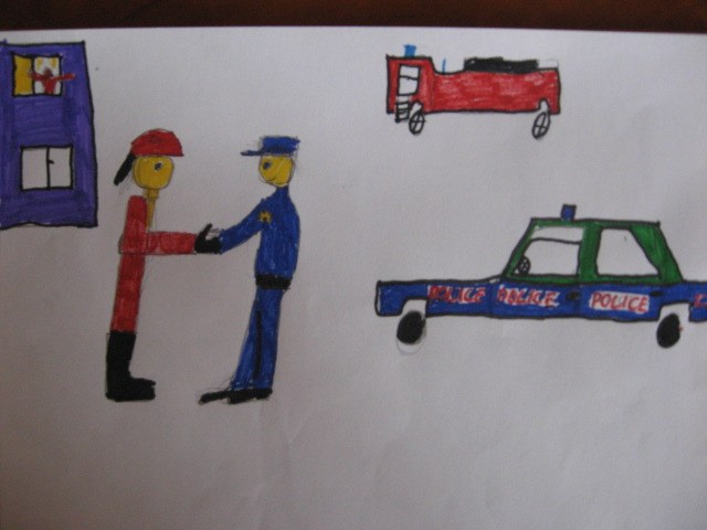 policeman and fireman (made by Stefi, class 4C)
