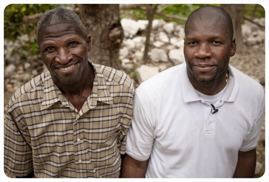 Josue and Chrismedonne Lajeunesse<br>Photo from http://www.philosopherkingsmovie.com/about/haiti-water-project/
