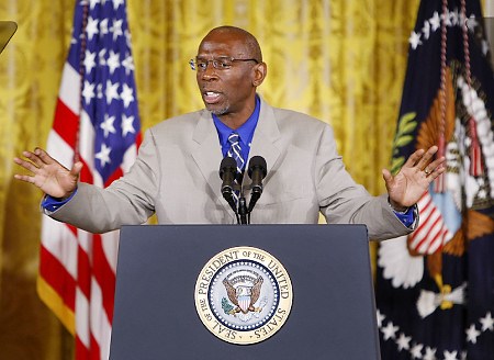 Geoffrey Canada is recognized at the White House. (http://articles.nydailynews.com/2009-06-30/local/29435890_1_fist-stick-knife-gun-social-services-barack-obama)