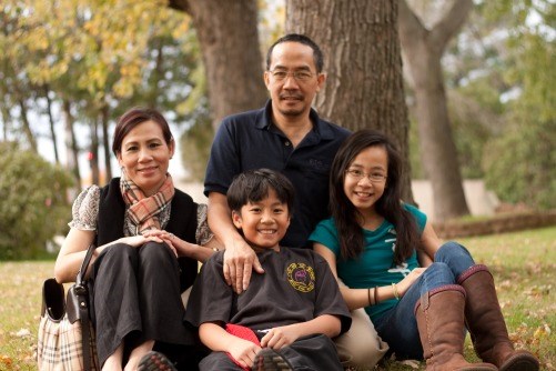 The Nguyen Family (my mom Diana, my brother Jimmy, my dad Michael, and me)