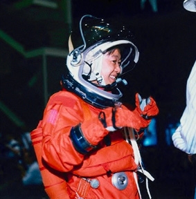 Chiaki in training.  NASDA photo from Spaceboy.Nasda  Photo library
