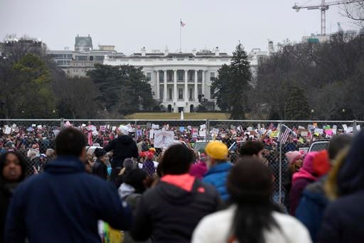 Demonstrators attend the Women's March on Washington near the White House on Saturday, Jan. 21, 2017 in Washington. (AP Photo/Sait Serkan Gurbuz)