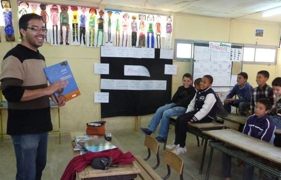 Aziz with his students in the classroom (My pictures)