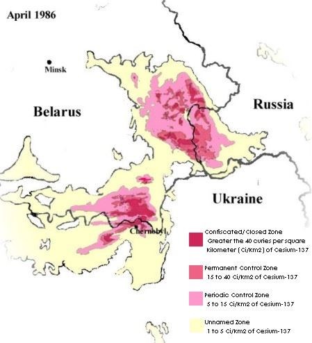 map of Chernobyl Disaster Area (world-nuclear.org)
