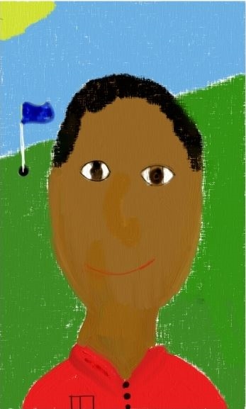 This is a picture of Tiger Woods on a golf course