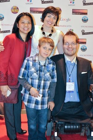 Angelina Cantada with Josh Vander Vies, his wife, and son at the 2011 MY HERO International Film Festival (Photo by Jamie Andrews, The MY HERO Project)