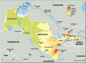 Map of Uzbekistan (UNEP.org)
