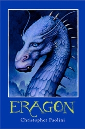 First book, Eragon (I got this picture from Paolini's web-site: http://www.alagaesia.com/)