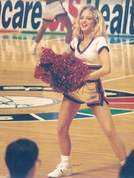 Darlene as a Philadelphia 76ers cheerleader (sciencecheerleader.com)