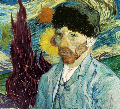  works by Van Gogh to create her own art work with the computer.