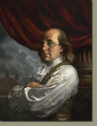 Benjamin Franklin looks out a window to the world. (http://www.synthstuff.com/mt/archives/ben_franklin.jpg)