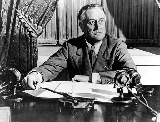Franklin D. Roosevelt at his Presidential desk