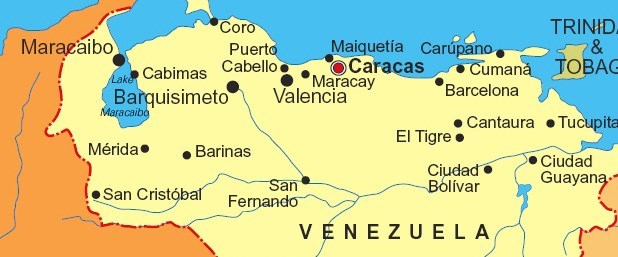 Map of Venezuela (maps.com (licensed))