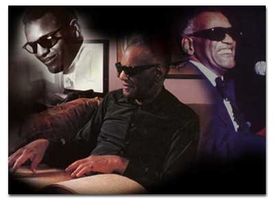 Ray Charles as a an teenager, adult, and old, man ( ())