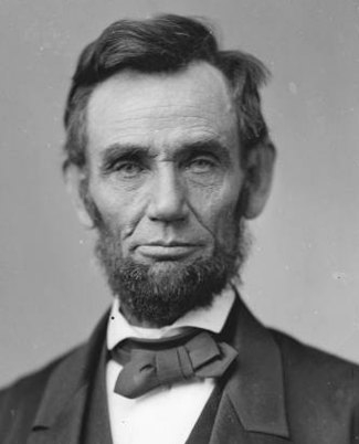 Abraham Lincoln in 1863, age 54 (Wikipedia (M.P. Rice))