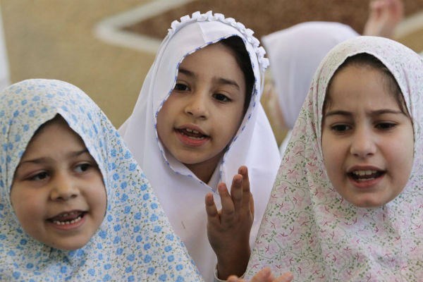 Palestinian girls take part in a re-enactment of the annual Haj pilgrimage to Mecca, at their school in the West Bank city of Nablus, October 10. <P> (Abed Omar Qusini/Reuters)