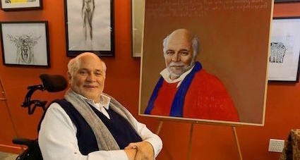 Ron Kovic with portrait by Robert Shetterly