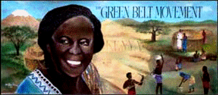 Un mural de Art Miles (Millas de arte) dedicado a Wangari Maathai